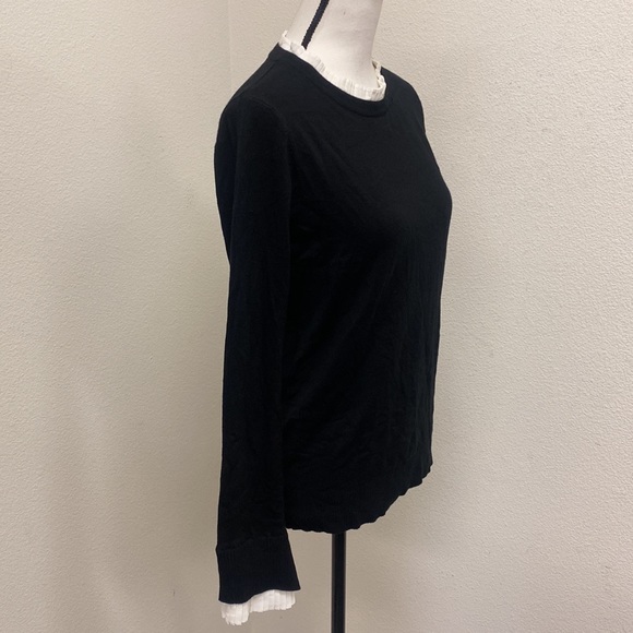 Vila Milano Lush Pleated Collar Black Sweater M - Picture 5 of 14